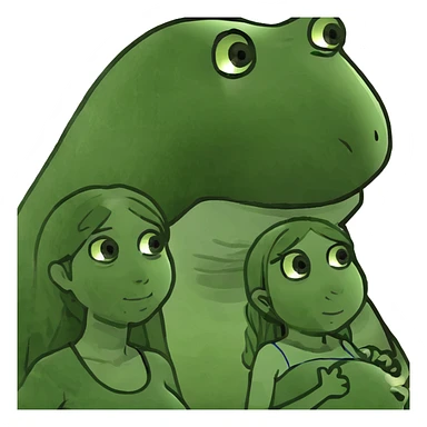 Una familia una madre embarazada y un padre y una niña  sticker