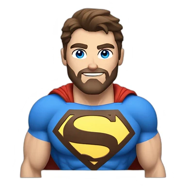 Superman Blue Eyes Brown Beard Muscle sticker