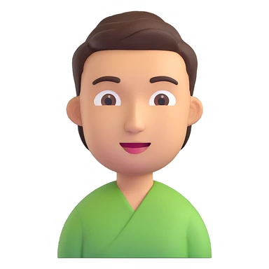 3D emoji of a modern Thai man, just the face, casual hairstyle, friendly expression sticker