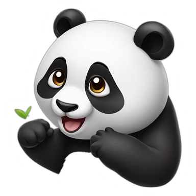 Panda giving a flying kiss sticker