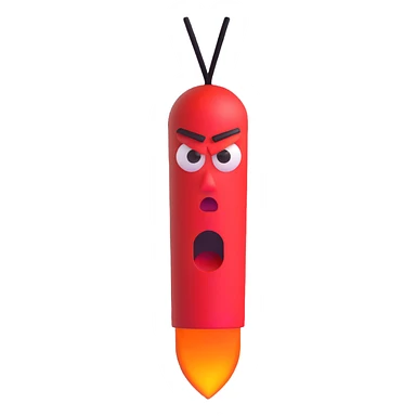 red exclamation mark with angry eyes, symbolizing insult sticker