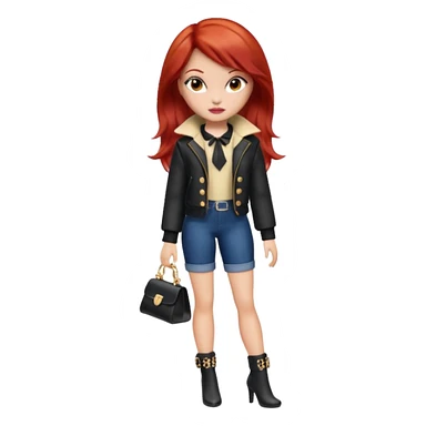 Bratz doll with red hair and a mole sticker