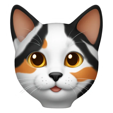 Black, orange and white cat sticker