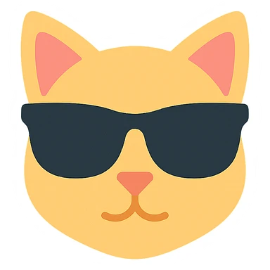 A cat wearing sunglasses sticker
