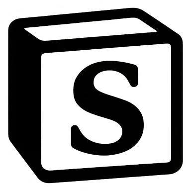 generate logo for my ai company that contains "s" letter, take as a reference notion's logo, but dont copy 100%, use notion's colors

 sticker