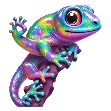Lisa frank glitter￼ gecko  sticker