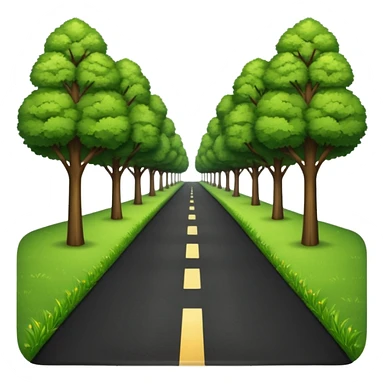 roadway with trees and Grass on the sides emoji sticker