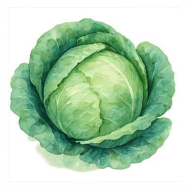 A cabbage in a watercolor style. sticker