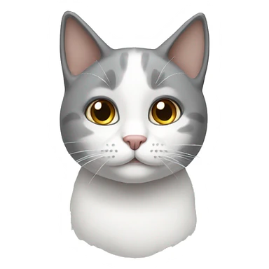 Gray and white cat sticker