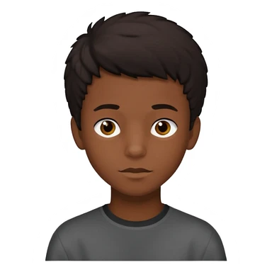 teen black boy with medium 4B hair and dark brown eyes  sticker