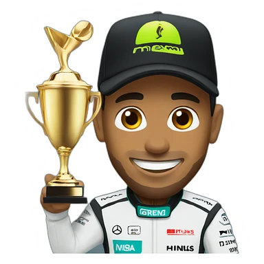 Lewis hamilton with trophy sticker