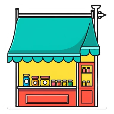 Basic fantasy shop stall, simple design sticker