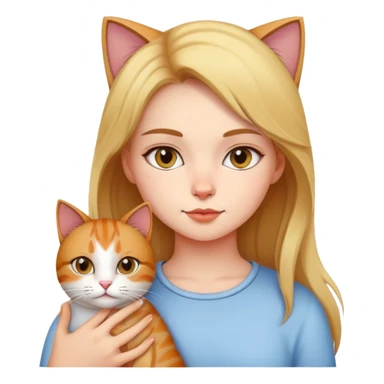 girl with cat sticker