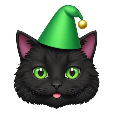 Black fluffy cat goes on holiday sticker