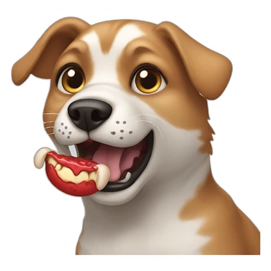 Cat bite dog sticker