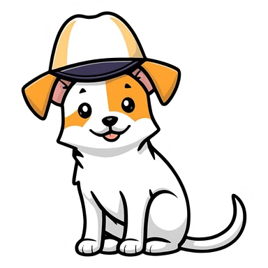 dog wearing a hat sticker