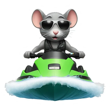 Rat on a jet ski sticker