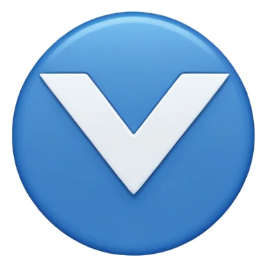 A blue circle with a white checkmark inside (dark blue checkmark) sticker
