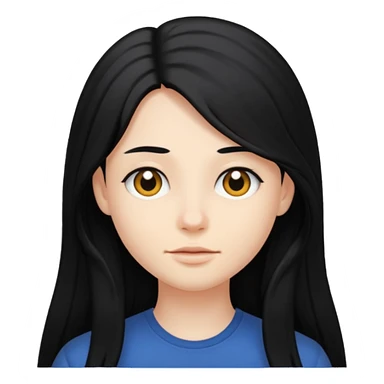 Me with black long hair sticker