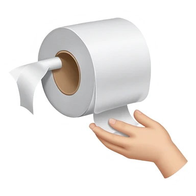 Hand as toilet paper sticker