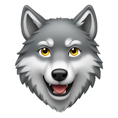 Face of Grey Wolf say hi sticker