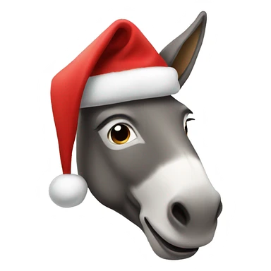 Donkey dressed like Santa  sticker
