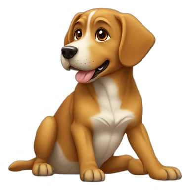 Chien assis sur une tortue sticker