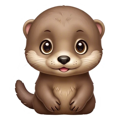 A cute baby otter with big eyes  sticker