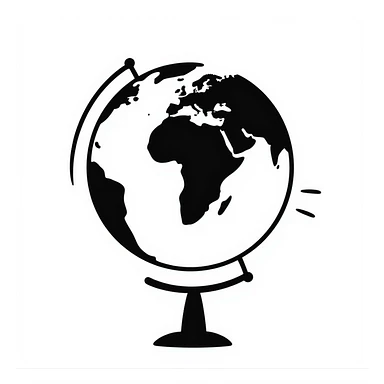 hand drawn doodle of a globe sticker