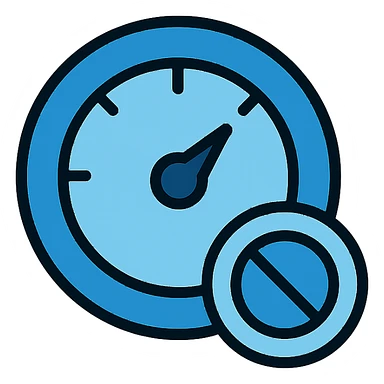 Zero Throttling icon, modern, shades of blue sticker