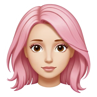 Claire Richards cheveux roses sablé longs sticker