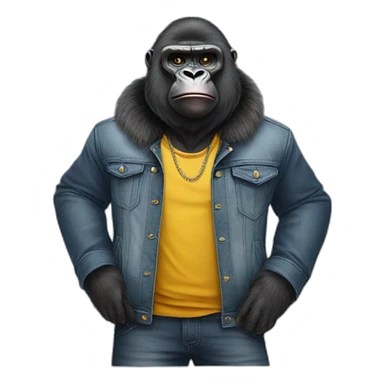 Gorilla wearing designer clothes sticker