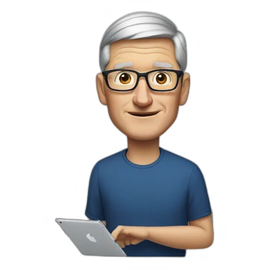 Tim Cook and his ipad sticker