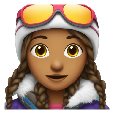 Brunet girl on snowboard  sticker