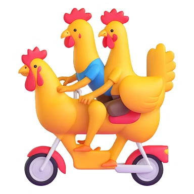 chicken jockey small character riding a chicken sticker