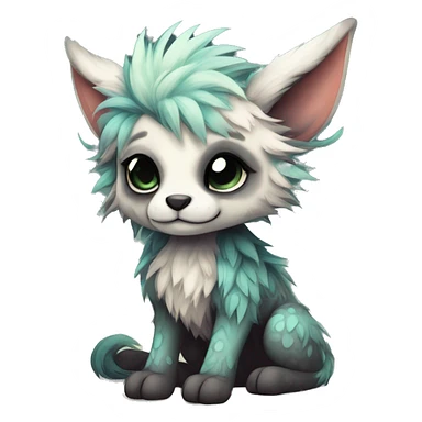 cute Kawaii edgy fantasy animal fursona Fionbri creature by griffsnuff & LiLaiRa & Falvie full body sticker