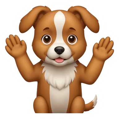 Dog with hands sticker