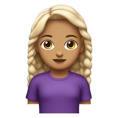 Niña con pelo negro, un poco rizado, playera morada, ojos cafés  sticker