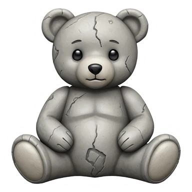 statue of teddy bear in grey color  sticker