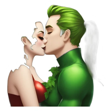 Poison ivy kiss Harley quinn sticker