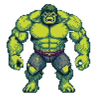 Abomination fighting Hulk, 8-bit style battle between monsters sticker