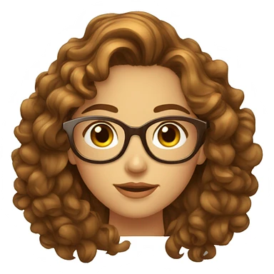 Femme jeune cheveux boucler brun lunette sticker