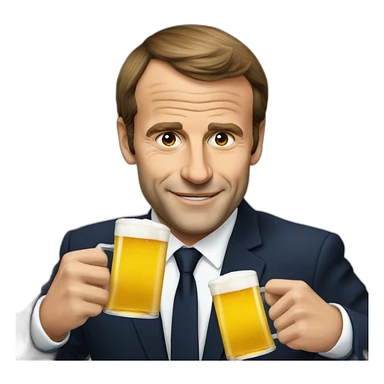 Macron qui boit une bière sticker