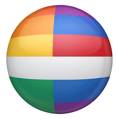Rede Globo circle white rainbow flag sticker