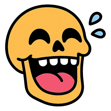 laughing skull sticker