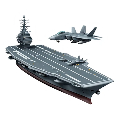 an aircraft carrier with fighter jets sticker