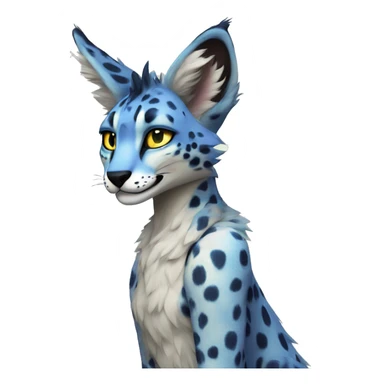 Anthro Epic Beautiful Handsome Pretty Colorful Sergal-Serval-Vernid full body sticker