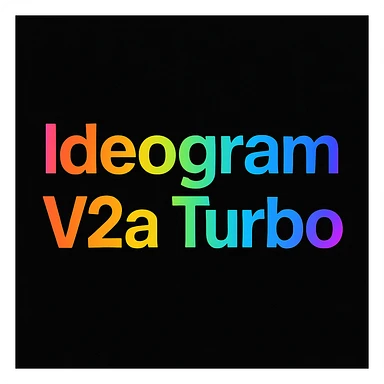 make a colorful text of "Ideogram V2a Turbo", black background sticker
