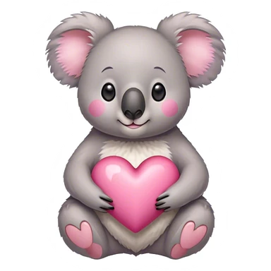 Koala in a pink heart sticker