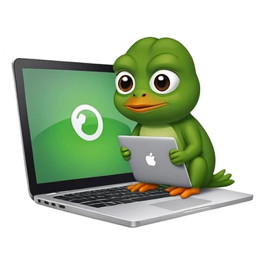 pepe in a laptop sticker